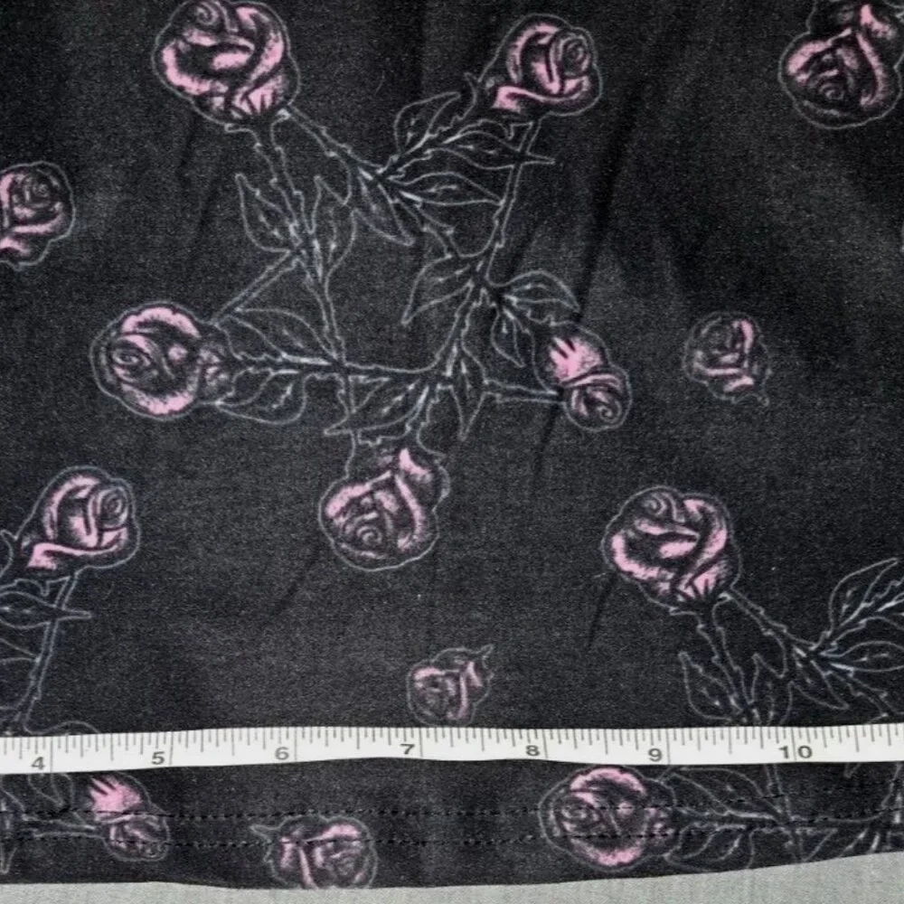 Rose Stemmed Pentagram - Flared (bell bottom) pant in Pink & Black [Small] *NWT* - Picture 2 of 4